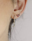 Diamond Moon Hoop Earrings (SINGLE or PAIR)