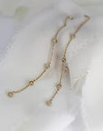 Diamond By The Yard Earrings, 14k Gold Diamond Threader Earrings