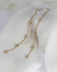 Diamond By The Yard Earrings, 14k Gold Diamond Threader Earrings - Melt'm Jewelry