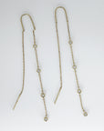Diamond By The Yard Earrings, 14k Gold Diamond Threader Earrings