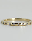 Flush Set Diamond Wedding Band, Dainty Diamond Stacking Wedding Band