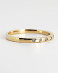 Flush Set Diamond Wedding Band, Dainty Diamond Stacking Wedding Band