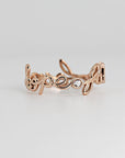 Personalize Hope, Faith, Love Ring, 14k Solid Rose Gold Ring, Script Love Ring