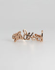 Personalize Hope, Faith, Love Ring, 14k Solid Rose Gold Ring, Script Love Ring