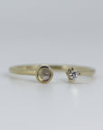 14k Gold Opal and Diamond Cuff Ring - Melt'm Jewelry