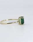 Asscher Cut Emerald Ring, 14k Solid Gold Emerald Ring