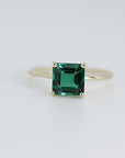 Asscher Cut Emerald Engagement Ring