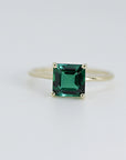 Asscher Cut Emerald Engagement Ring