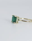 Asscher Cut Emerald Ring 14k Solid Gold