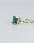 Asscher Cut Emerald Ring, 14k Solid Gold Emerald Ring