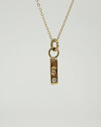 14k Solid Gold Vertical Bar Initial Necklace - Melt'm Jewelry