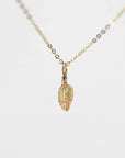 14k Solid Gold Leaf Necklace