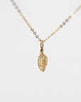 14k Solid Gold Leaf Necklace