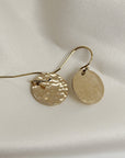 Hammered Dangle Drop Earrings in Gold Filled or Sterling Silver