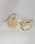 Hammered Dangle Drop Earrings in Gold Filled or Sterling Silver