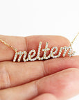 14K Solid Gold Diamond Name Necklace - Custom Personalized Jewelry