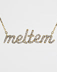 14K Solid Gold Diamond Name Necklace - Custom Personalized Jewelry - Melt'm Jewelry