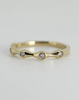 Bubble Diamond Ring 14k Gold, Flush Set 5 Diamond Ring, Jewelry Gift For Wife, Five Diamond Wedding Ring, Conflict free Diamonds Bubble Ring