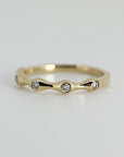 Bubble Diamond Ring 14k Gold, Flush Set 5 Diamond Ring, Jewelry Gift For Wife, Five Diamond Wedding Ring, Conflict free Diamonds Bubble Ring