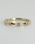 Five Diamond Wedding Band in 14k Yellow Gold - Melt'm Jewelry