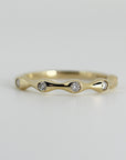 Bubble Diamond Ring 14k Gold, Flush Set 5 Diamond Ring, Jewelry Gift For Wife, Five Diamond Wedding Ring, Conflict free Diamonds Bubble Ring