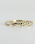 Bubble Diamond Ring 14k Gold, Flush Set 5 Diamond Ring, Jewelry Gift For Wife, Five Diamond Wedding Ring, Conflict free Diamonds Bubble Ring
