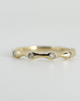 Bubble Diamond Ring 14k Gold, Flush Set 5 Diamond Ring, Jewelry Gift For Wife, Five Diamond Wedding Ring, Conflict free Diamonds Bubble Ring