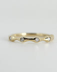 Five Diamond Wedding Band in 14k Yellow Gold - Melt'm Jewelry