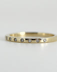 Flush Set Diamond Wedding Band, Dainty Diamond Stacking Wedding Band