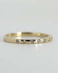 Flush Set Diamond Wedding Band, Dainty Diamond Stacking Wedding Band