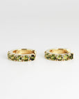 Pink Tourmaline Hoop Earrings 14k Gold
