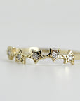 Diamond Star Ring 14k Gold – Five Star Celestial Wedding Band, Natural Diamond Stacking Ring, Dainty Gold Star Band Gift for Her - Melt'm Jewelry