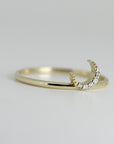 Genuine Diamond Crescent Moon Ring, Moon Ring in 14k Gold
