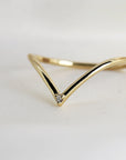 Big V Diamond Wedding Band 14k Gold - Melt'm Jewelry