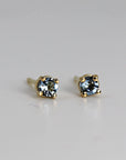 Aquamarine Stud Earrings 14k Gold