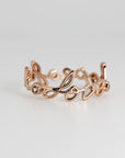 Personalize Hope, Faith, Love Ring, 14k Solid Rose Gold Ring, Script Love Ring