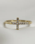 Diamond Cross Ring in 14K Gold - Melt'm Jewelry