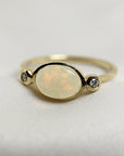 14k Gold Opal and Diamond Ring