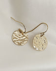 Hammered Gold Dangle Drop Earrings - Melt'm Jewelry