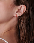 Emerald Hoop Earrings 14k Gold - Melt'm Jewelry