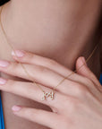 14k Solid Gold Diamond Joy Necklace - Melt'm Jewelry