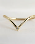 Big V Diamond Wedding Band 14k Gold