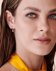 Diamond North Star Huggie Hoops, Dangling Starburst Hoop Earrings