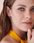 Diamond North Star Huggie Hoops, Dangling Starburst Hoop Earrings
