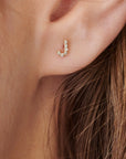 Diamond Initials Stud Earrings in 14k Gold (SINGLE or PAIR)