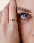 Green Tourmaline Ring 14k Solid Gold