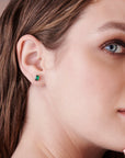 14k Gold Emerald Cut Emerald Stud Earrings - Melt'm Jewelry