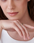 14k Solid Gold Croissant Ring, Chunky Dome Ring - Melt'm Jewelry