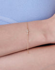 14k Gold Diamond Cross Bracelet