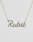 14K Solid Gold Diamond Name Necklace - Custom Personalized Jewelry - Melt'm Jewelry